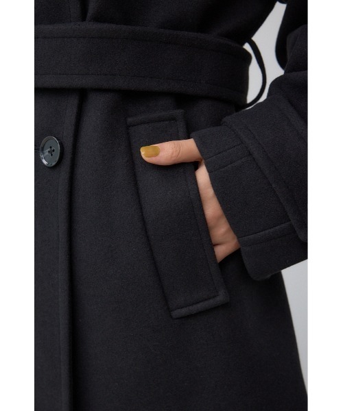 AZUL by moussy(アズールバイマウジー)の「B-HEATスタンドカラーミドルコート(ステンカラーコート・レディース・ベージュ/杢グレー/ブラック・SMALL/MEDIUM)」の12枚目の写真
