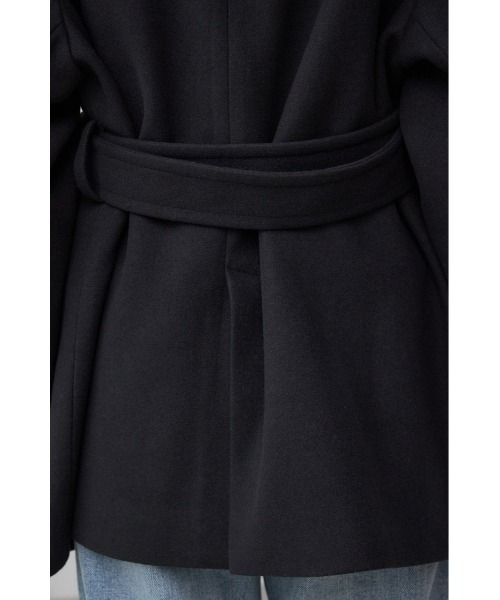 AZUL by moussy(アズールバイマウジー)の「B-HEATスタンドカラーミドルコート(ステンカラーコート・レディース・ベージュ/杢グレー/ブラック・SMALL/MEDIUM)」の15枚目の写真