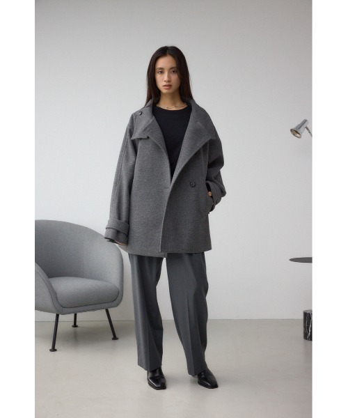 AZUL by moussy(アズールバイマウジー)の「B-HEATスタンドカラーミドルコート(ステンカラーコート・レディース・ベージュ/杢グレー/ブラック・SMALL/MEDIUM)」の19枚目の写真