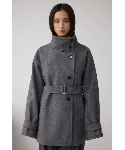 AZUL by moussy(アズールバイマウジー)の「B-HEATスタンドカラーミドルコート(ステンカラーコート・レディース・ベージュ/杢グレー/ブラック・SMALL/MEDIUM)」の20枚目の写真