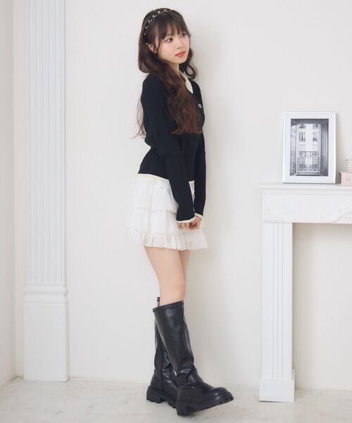 ems excite(エムズエキサイト)の「2枚襟リブNTPO(ニット/セーター・レディース・ナチュラル/ブラック/ダークグレー/レッド・FREE)」の16枚目の写真