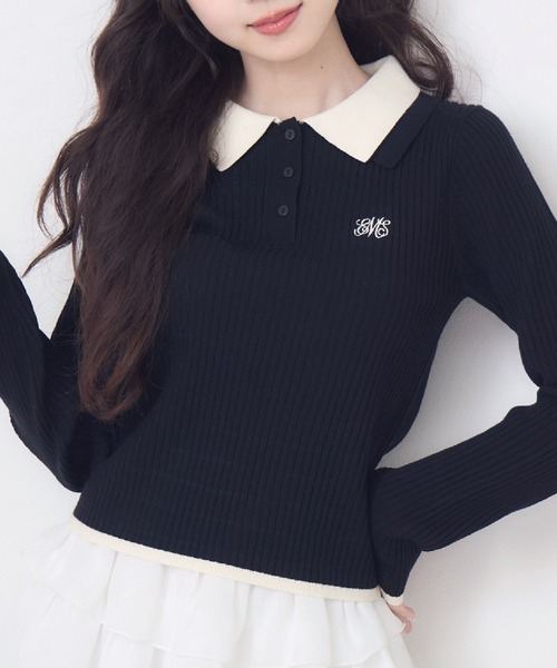 2枚襟リブNTPO（ニット/セーター）｜ems excite（エムズ