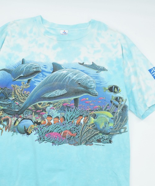 VINTAGE(ヴィンテージ)の「【USED】90’s “dolphin” タイダイ アニマル Tシャツ USA製(Tシャツ/カットソー・メンズ・ブルー・XX-LARGE)」の2枚目の写真