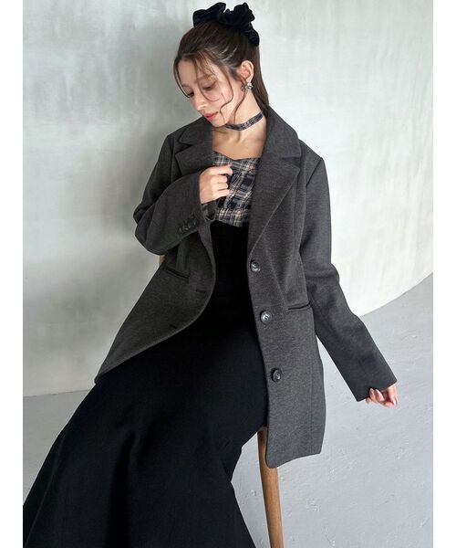RESEXXY（リゼクシー）の「ルーズオーバージャケット（その他アウター・レディース・チャコールグレー/ブラウン/ブルー・FREE）」の2枚目の写真