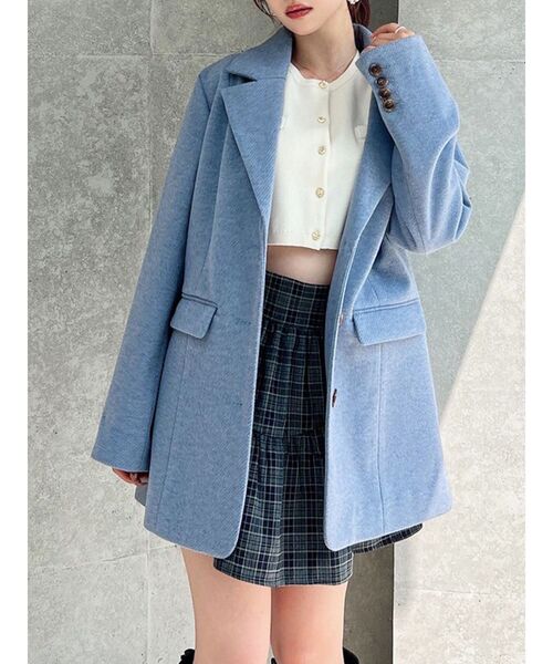 RESEXXY（リゼクシー）の「ルーズオーバージャケット（その他アウター・レディース・チャコールグレー/ブラウン/ブルー・FREE）」の3枚目の写真