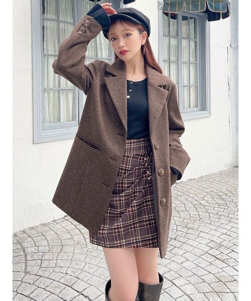 RESEXXY（リゼクシー）の「ルーズオーバージャケット（その他アウター・レディース・チャコールグレー/ブラウン/ブルー・FREE）」の14枚目の写真