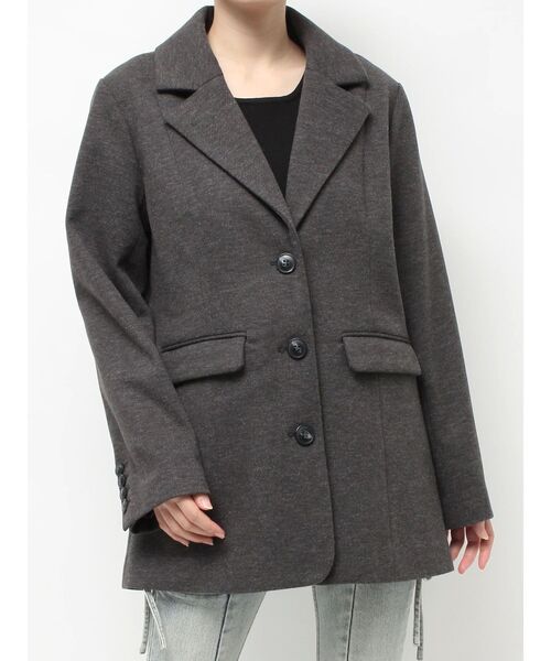 RESEXXY（リゼクシー）の「ルーズオーバージャケット（その他アウター・レディース・チャコールグレー/ブラウン/ブルー・FREE）」の6枚目の写真