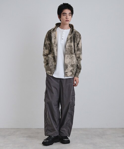 セール】ヴィンテージライクプリント ジップパーカー（パーカー）｜tk