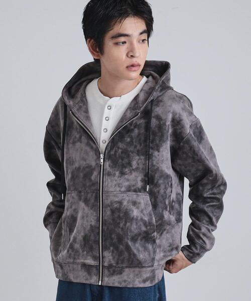 セール】ヴィンテージライクプリント ジップパーカー（パーカー）｜tk