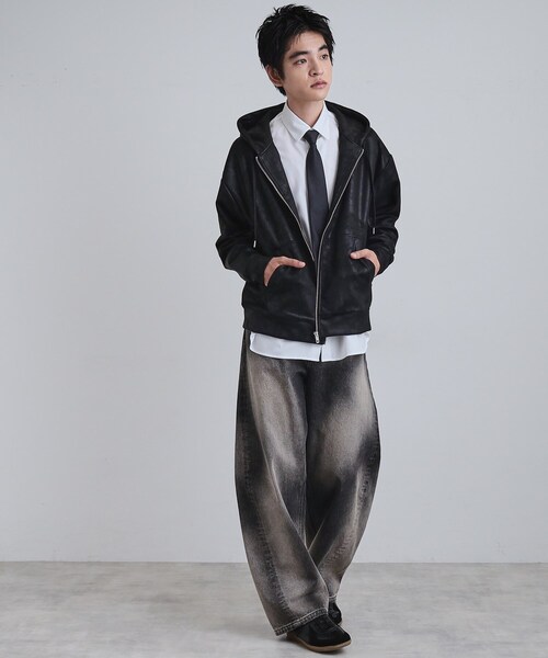 tk.TAKEO KIKUCHI（ティーケータケオキクチ）の「ヴィンテージライクプリント ジップパーカー（パーカー・メンズ・グレー/ブラック/ダークブラウン/オフホワイト・02/01/03）」の10枚目の写真