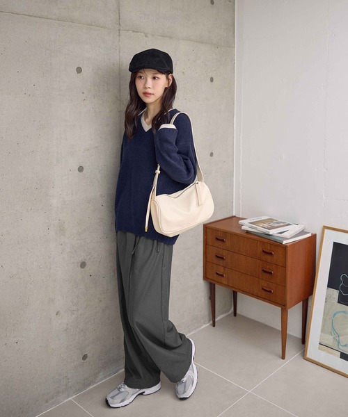 CHAN ME（チャンミ）の「ドッキングレイヤード風ニット（ニット/セーター・レディース・ベージュ/テラコッタ/チャコールグレー/ホワイト/ネイビー・LARGE/X-LARGE/MEDIUM）」の15枚目の写真