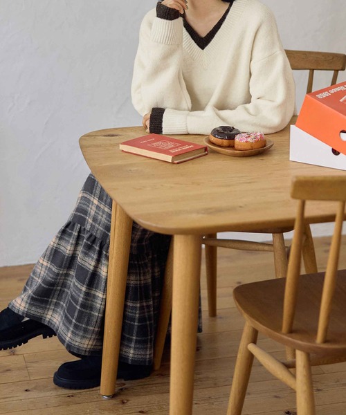 CHAN ME（チャンミ）の「ドッキングレイヤード風ニット（ニット/セーター・レディース・ベージュ/テラコッタ/チャコールグレー/ホワイト/ネイビー・LARGE/X-LARGE/MEDIUM）」の18枚目の写真