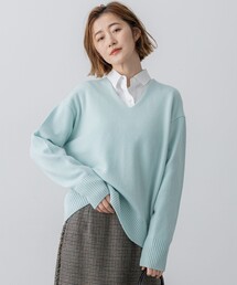 カシミヤブレンド Vネック ニット