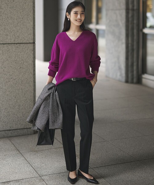 美品☆エストネーション 柔らか カシミア Vネックニット 38 美品】 エストネーション カシミア 柔らか Vネックニット オフホワイト