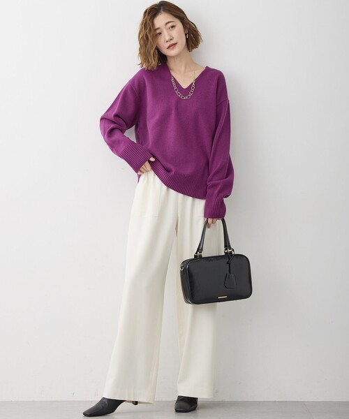 カシミヤブレンド Vネック ニット（ニット/セーター）｜23区（ニジュウ