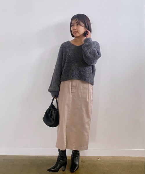 COHINA(コヒナ)の「パネルデザインIラインデニムスカート 【低身長・小柄女性】(スカート・レディース・ベージュ・XS-Short/XS-Regular)」の5枚目の写真