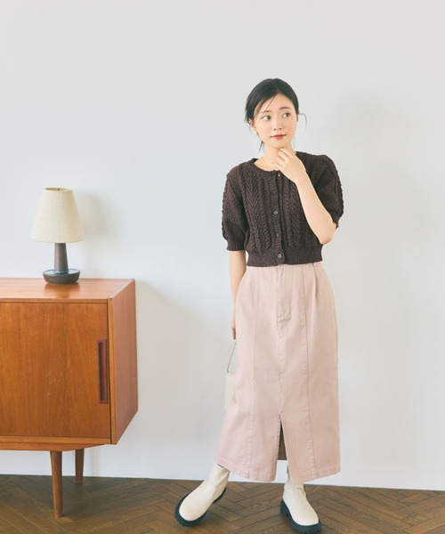COHINA(コヒナ)の「パネルデザインIラインデニムスカート 【低身長・小柄女性】(スカート・レディース・ベージュ・XS-Short/XS-Regular)」の8枚目の写真
