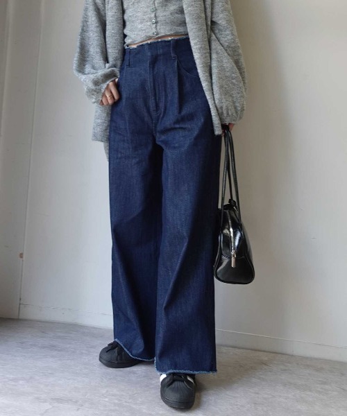 CORNERS（コーナーズ）の「ウエストカットオフデニムパンツ（デニムパンツ・レディース・インディゴブルー/ブラック・マルチサイズ）」の8枚目の写真