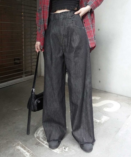 CORNERS（コーナーズ）の「ウエストカットオフデニムパンツ（デニムパンツ・レディース・インディゴブルー/ブラック・マルチサイズ）」の14枚目の写真