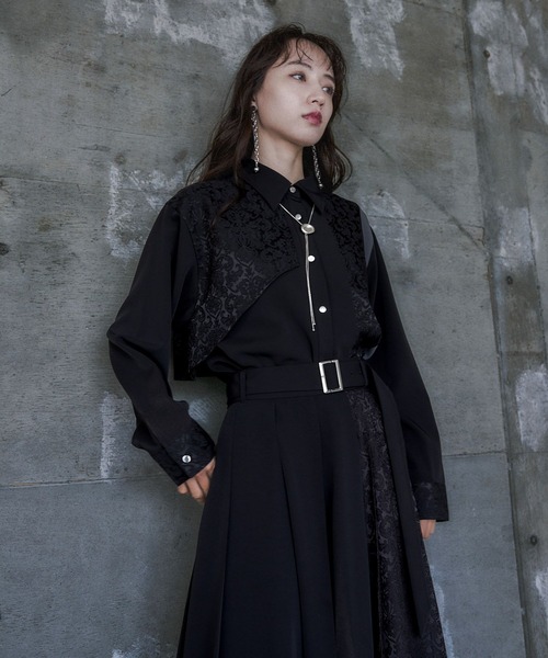 HARE（ハレ）の「アシメJQプリーツシャツ(HARE)（シャツ/ブラウス・レディース・グリーン/グレー/ブラック/ボルドー・FREE）」の13枚目の写真