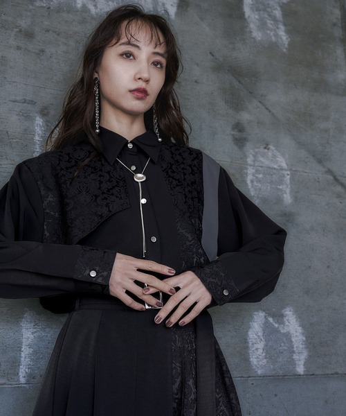 HARE（ハレ）の「アシメJQプリーツシャツ(HARE)（シャツ/ブラウス・レディース・グリーン/グレー/ブラック/ボルドー・FREE）」の14枚目の写真