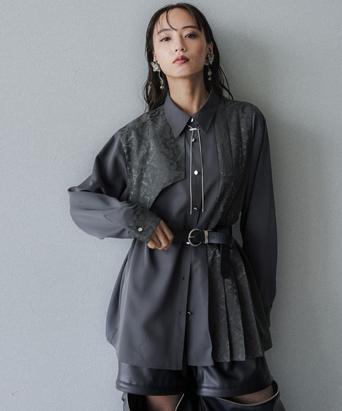 セール】アシメJQプリーツシャツ(HARE)（シャツ/ブラウス）｜HARE