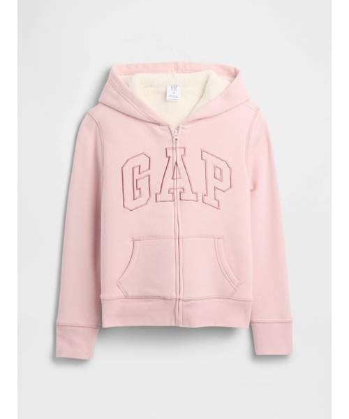 GAP（ギャップ）の「GAPロゴ ボアパーカー (キッズ)（パーカー・キッズ・ピンク/ブラック/パープル・160cm/110cm/120cm/130cm/140cm/150cm）」の3枚目の写真