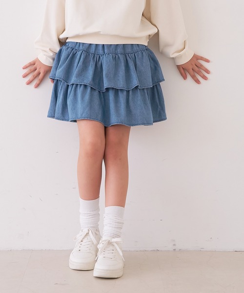 coca(coca)(コカ)の「キッズ フリルミニスカート(スカート・キッズ・ブルー/A・120/150/140/130)」の5枚目の写真