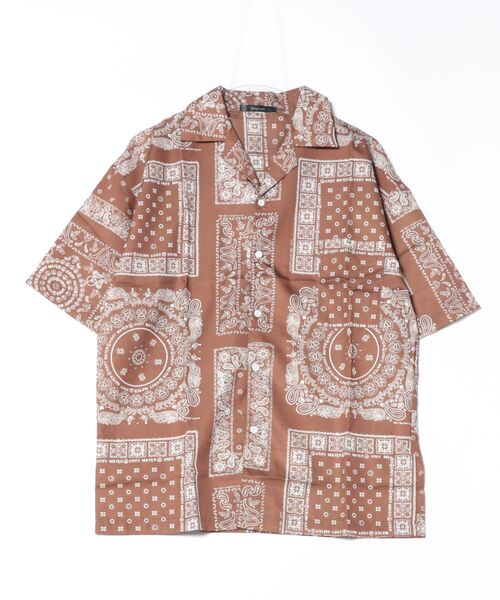 ARCHIVER(アーカイバ)の「【Bl】ペイズリー柄 オープンカラーシャツ(シャツ/ブラウス・メンズ・オレンジ/ネイビー・LARGE/MEDIUM)」の4枚目の写真