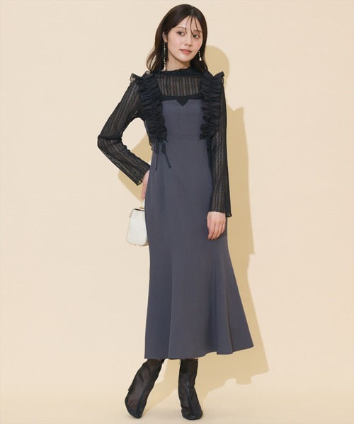 WILLSELECTION(ウィルセレクション)の「フリルショルダーマーメイドワンピース(ワンピース・レディース・ブラック系その他/ブラウン/チャコールグレー・FREE)」の13枚目の写真