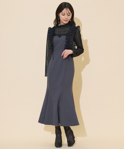 WILLSELECTION(ウィルセレクション)の「フリルショルダーマーメイドワンピース(ワンピース・レディース・ブラック系その他/ブラウン/チャコールグレー・FREE)」の12枚目の写真