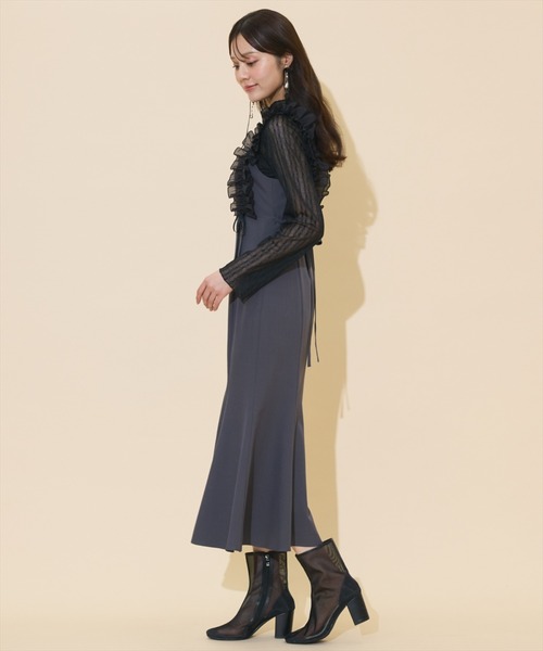 WILLSELECTION(ウィルセレクション)の「フリルショルダーマーメイドワンピース(ワンピース・レディース・ブラック系その他/ブラウン/チャコールグレー・FREE)」の21枚目の写真