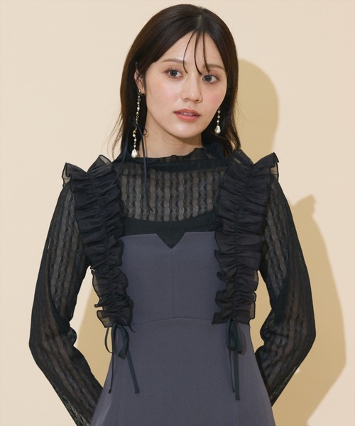 WILLSELECTION(ウィルセレクション)の「フリルショルダーマーメイドワンピース(ワンピース・レディース・ブラック系その他/ブラウン/チャコールグレー・FREE)」の18枚目の写真