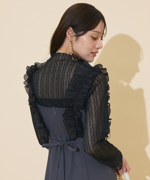 WILLSELECTION(ウィルセレクション)の「フリルショルダーマーメイドワンピース(ワンピース・レディース・ブラック系その他/ブラウン/チャコールグレー・FREE)」の17枚目の写真