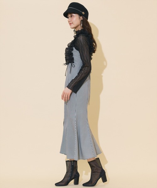 WILLSELECTION(ウィルセレクション)の「フリルショルダーマーメイドワンピース(ワンピース・レディース・ブラック系その他/ブラウン/チャコールグレー・FREE)」の10枚目の写真