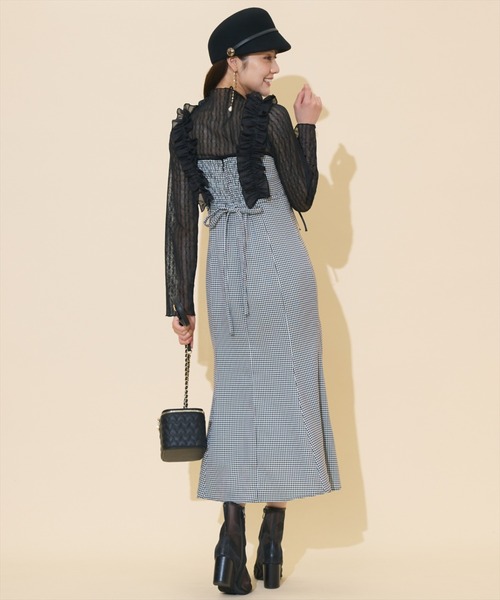 WILLSELECTION(ウィルセレクション)の「フリルショルダーマーメイドワンピース(ワンピース・レディース・ブラック系その他/ブラウン/チャコールグレー・FREE)」の9枚目の写真