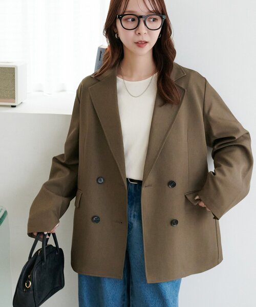 Wブレストテーラードジャケット M Discoat Wブレストテーラードジャケット（テーラードジャケット）｜DISCOAT