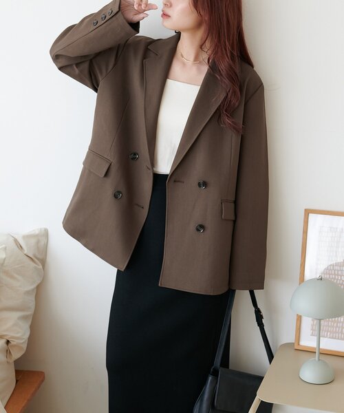 Wブレストテーラードジャケット M Discoat Wブレストテーラードジャケット（テーラードジャケット）｜DISCOAT