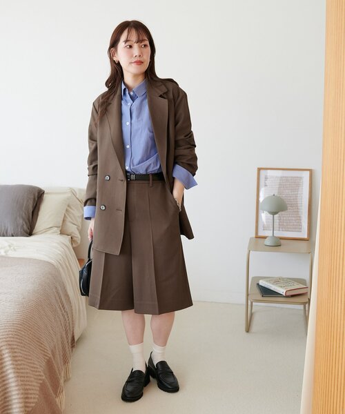 DISCOAT（ディスコート）の「Wブレストテーラードジャケット（テーラードジャケット・レディース・ブラウン系その他/ブラウン/グレー/ネイビー/ベージュ/モカ・LARGE/MEDIUM）」の10枚目の写真