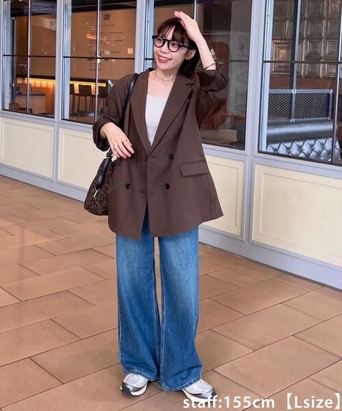 DISCOAT（ディスコート）の「Wブレストテーラードジャケット（テーラードジャケット・レディース・ブラウン系その他/ブラウン/グレー/ネイビー/ベージュ/モカ・LARGE/MEDIUM）」の18枚目の写真