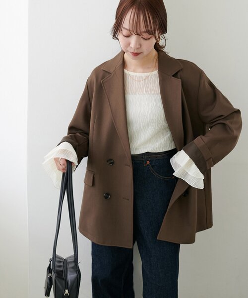 Wブレストテーラードジャケット M Discoat Wブレストテーラードジャケット（テーラードジャケット）｜DISCOAT