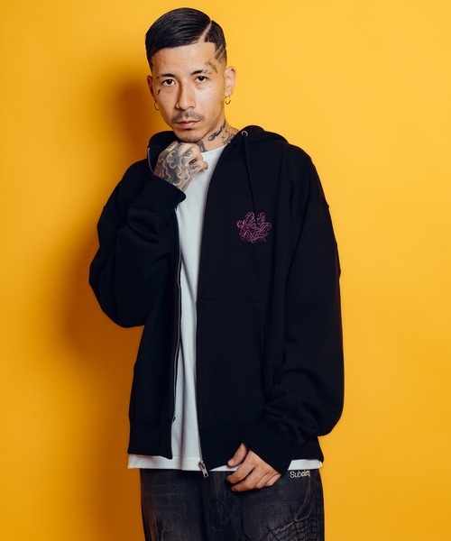Subciety（サブサエティ）の「Club zip hoodie（パーカー・メンズ・ブラック×ホワイト/グレー/ネイビー/ブラック×ピンク・X-SMALL/SMALL/MEDIUM/LARGE/X-LARGE/XX-LARGE）」の13枚目の写真