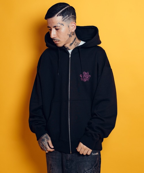 Subciety（サブサエティ）の「Club zip hoodie（パーカー・メンズ・ブラック×ホワイト/グレー/ネイビー/ブラック×ピンク・X-SMALL/SMALL/MEDIUM/LARGE/X-LARGE/XX-LARGE）」の15枚目の写真