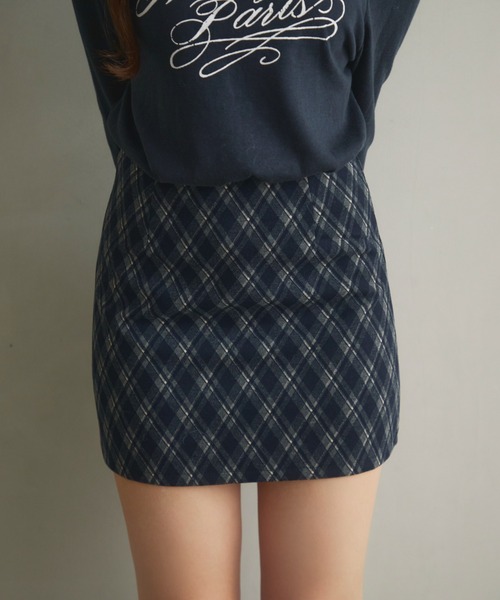 チェック柄タイトスカート（スカート）｜TITTY&CO.（ティティーアンド