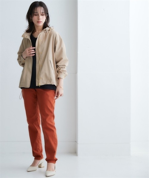nissen(ニッセン)の「リブ見えカットソーVネックロング丈プルオーバー<大きいサイズ有>(Tシャツ/カットソー・レディース・ブラック/チャコールグレー/ブラウン/ベージュ/ミント・S/M/L/LL)」の7枚目の写真