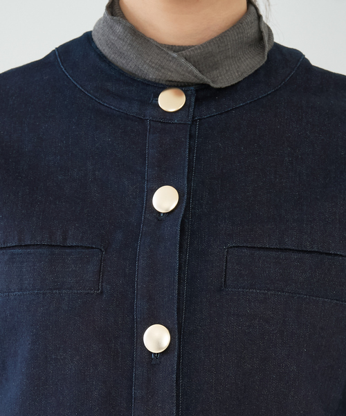 collex（コレックス）の「ストレッチデニムジャケット（デニムジャケット・レディース・インディゴブルー・フリー）」の21枚目の写真