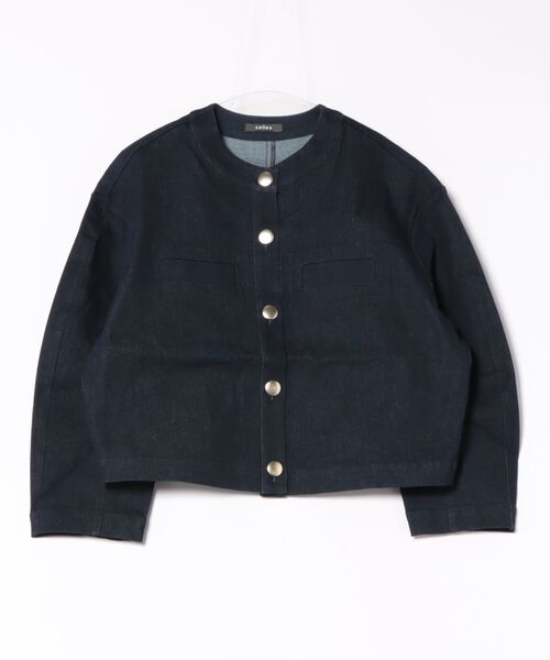 collex（コレックス）の「ストレッチデニムジャケット（デニムジャケット・レディース・インディゴブルー・フリー）」の2枚目の写真