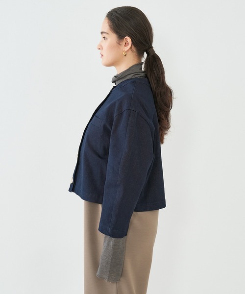 collex（コレックス）の「ストレッチデニムジャケット（デニムジャケット・レディース・インディゴブルー・フリー）」の8枚目の写真