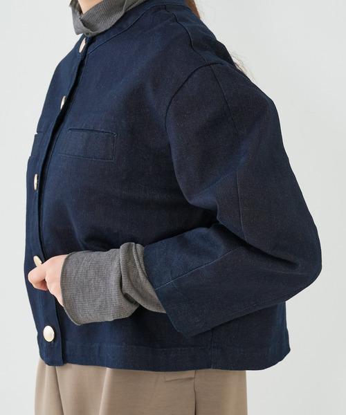 collex（コレックス）の「ストレッチデニムジャケット（デニムジャケット・レディース・インディゴブルー・フリー）」の5枚目の写真