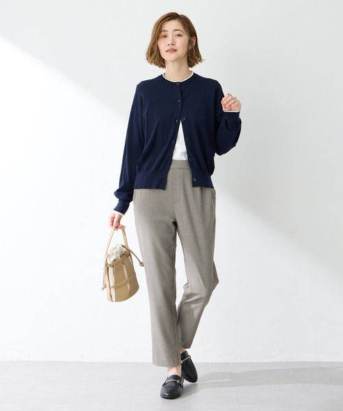 Petit Honfleur(プチオンフルール)の「【すご楽】ストレッチテーパードパンツ【イエロー・千鳥柄・ウエストゴム・通年素材】(その他パンツ・レディース・ベージュ/イエロー・M/L)」の11枚目の写真